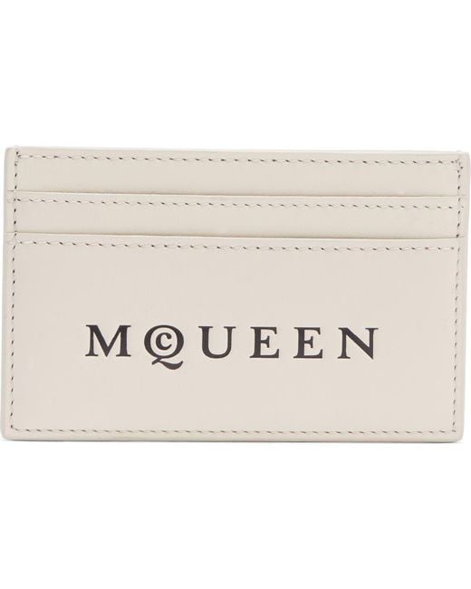 McQueen Natural Leather Card Case for men
