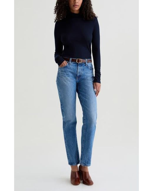 AG Jeans Blue The Boyfriend Mid Rise Straight Leg Jeans
