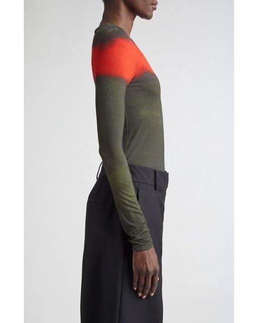 Jason Wu Black Painted Stripe Long Sleeve Jersey Top