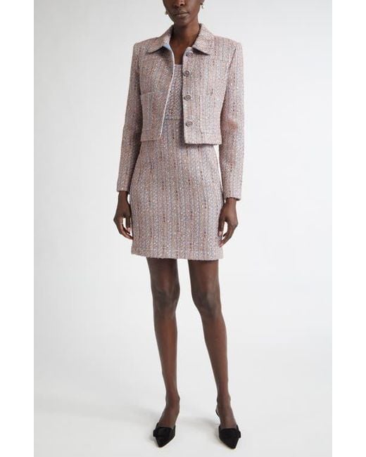 St. John Lena Metallic Tweed Sheath Dress | Lyst