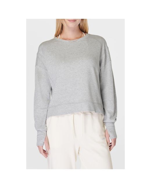 Sweaty Betty Gray After Class Organic Cotton Blend Longline Sweatshirt