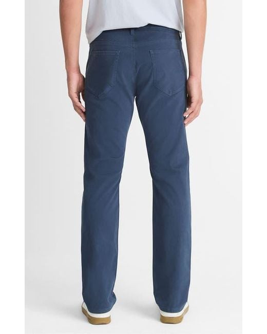 Vince Blue Dylan Slim Fit Peached Stretch Cotton Pants for men