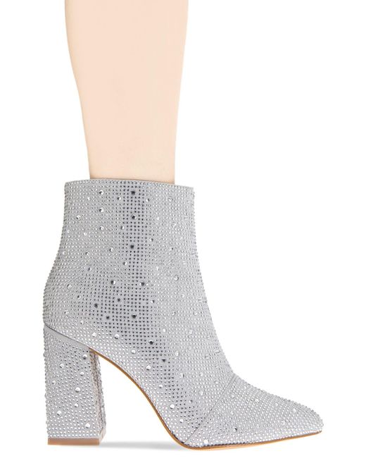 BCBGeneration Gray Briel Embellished Pointed Toe Bootie