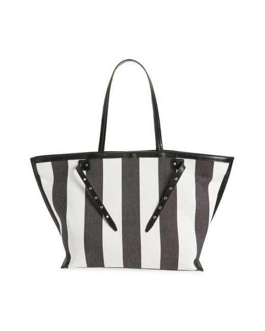 Proenza Schouler Black Days Caryall Stripe Canvas Tote