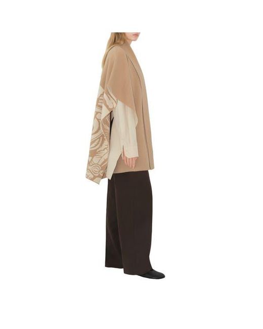 Burberry Natural Ekd Wool Cashmere Blend Cape