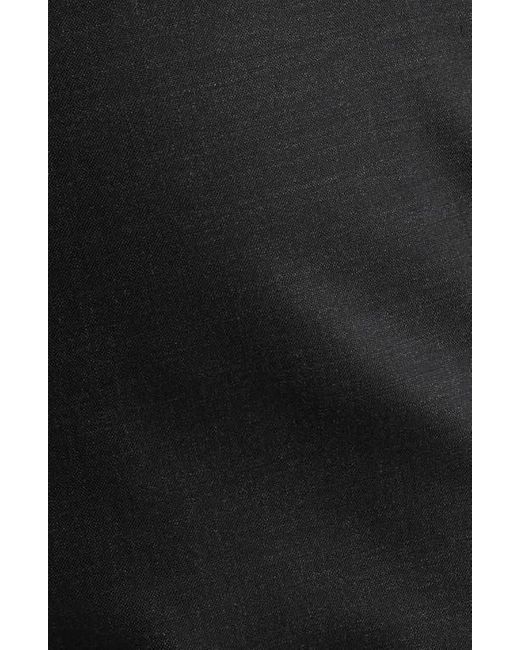 Bugatchi Black Regular Fit Stretch Wool Pants for men