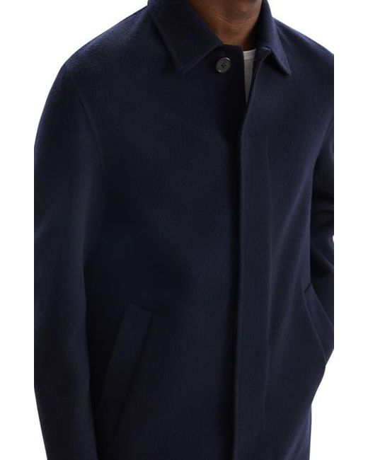 Theory Blue Double Face Wool Blend Car Coat for men