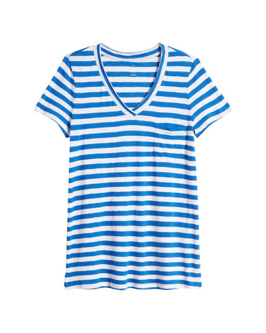 Caslon Blue Caslon(r) V-neck Short Sleeve Pocket T-shirt