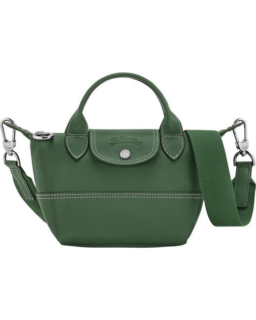Longchamp Green Extra Small Le Pliage Xtra Worker Leather Crossbody Bag