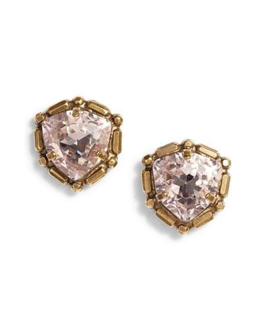 Lyst Sorrelli Adorned Triangle Crystal Stud Earrings In Natural Sorrelli Natural Adorned Triangle Crystal Stud Earrings Lyst