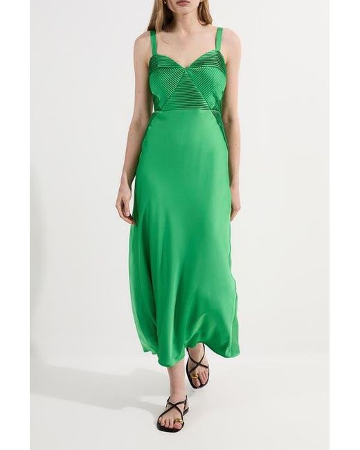 Karen Millen Women's Green Thin Strap Maxi Dress - thefunkyskunk.ie
