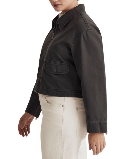 Madewell Black Crop (re)generative Chino Utilitarian Jacket