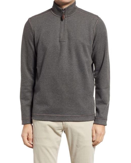 Johnston & Murphy Green Reversible Quarter Zip Pullover for men