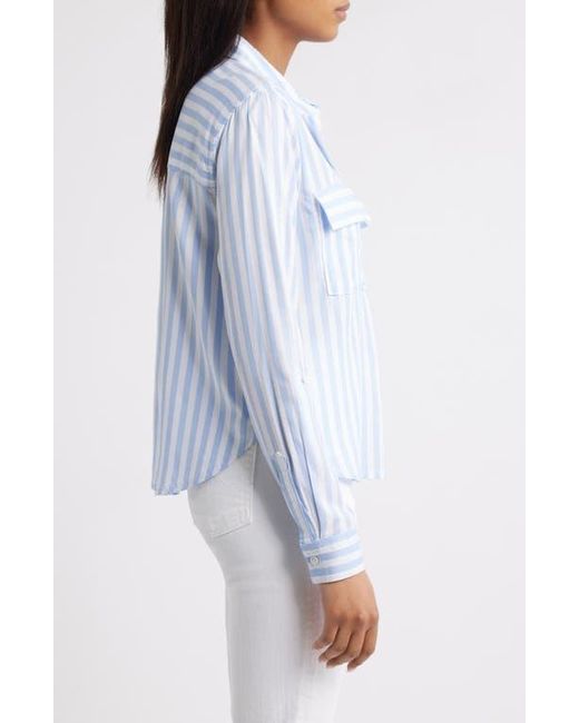 Beach Lunch Lounge Blue Fallon Crop Button-Up Shirt