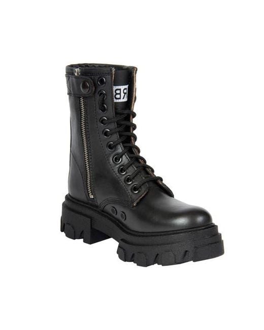 Urbnkicks Black Leather Combat Boots