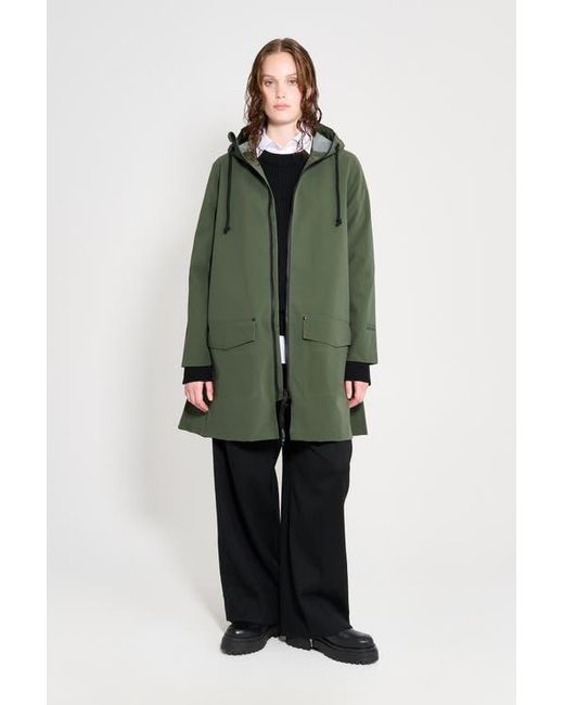 Stutterheim Green Mosebacke Patch Matte Raincoat