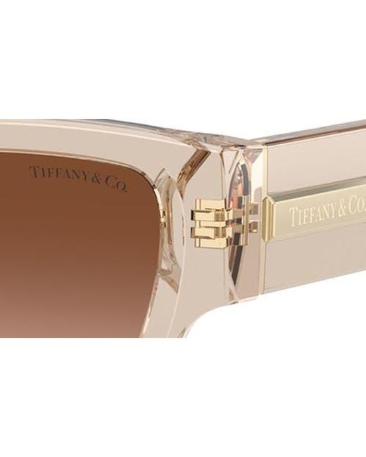 Tiffany & Co Brown 54Mm Rectangular Sunglasses