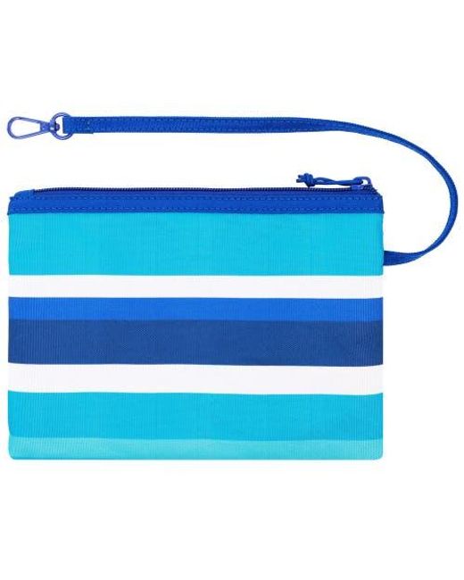 Tommy Bahama Blue Water-Repellent Tote With Pouch Ocean Stripe Print