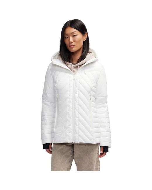 Pajar White Esmay Lightweight Mixed Media Quilted Packable Puffer