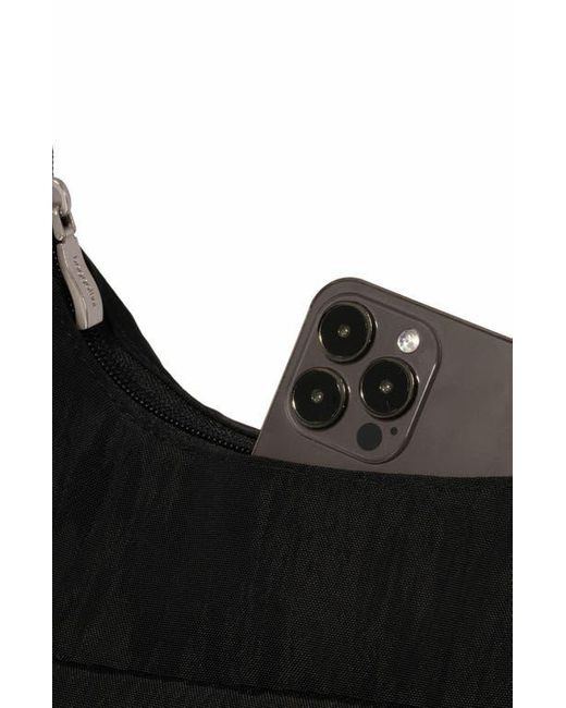 Baggallini Black Coastal Flip Lock Half Moon Bag
