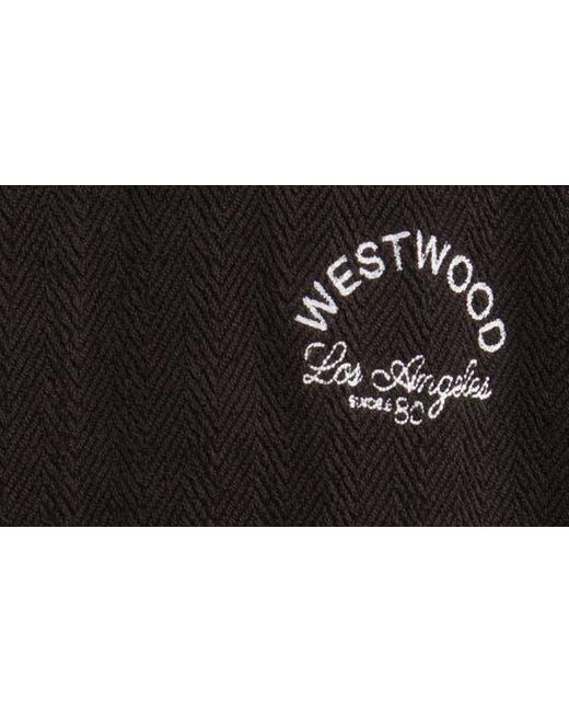 PacSun Black West Herringbone Graphic Cotton Hoodie for men