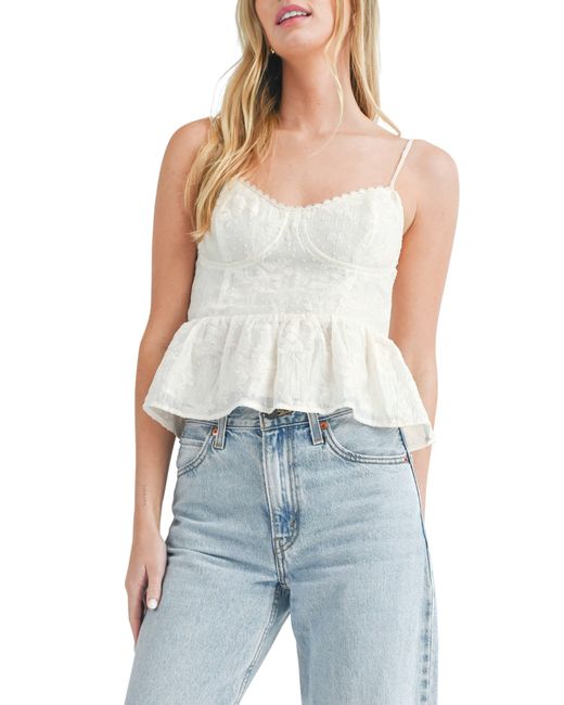 All In Favor Blue Embroidered Bustier Camisole In At Nordstrom, Size Small