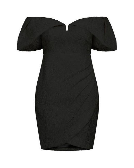 City Chic Black Jez Off The Shoulder Minidress