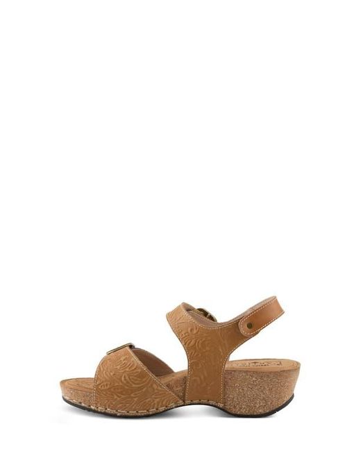 Spring Step Brown Osuna Ankle Strap Platform Sandal