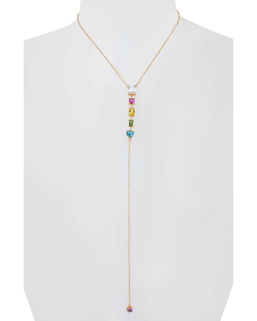 Kurt Geiger White Rainbow Cubic Zirconia Y-necklace