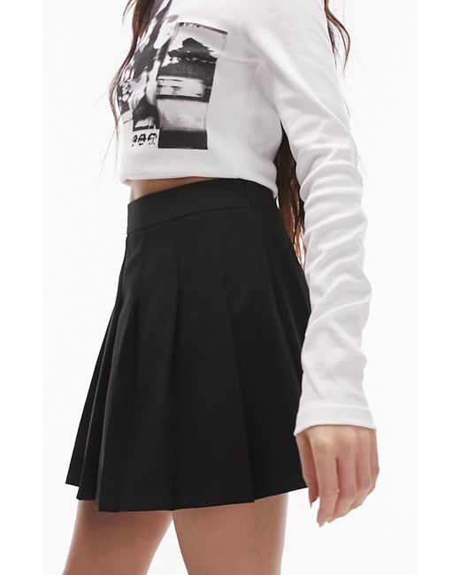 Pleated Tennis Skirt in Black Lyst