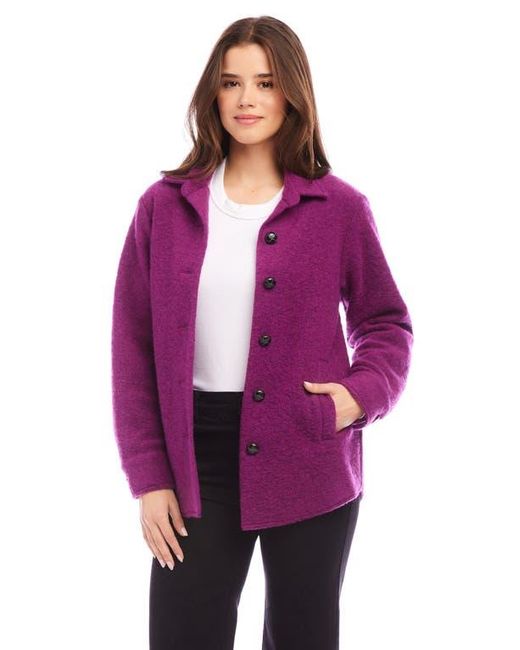 Karen Kane Brushed Wool Blend Shirt Jacket in Purple Lyst