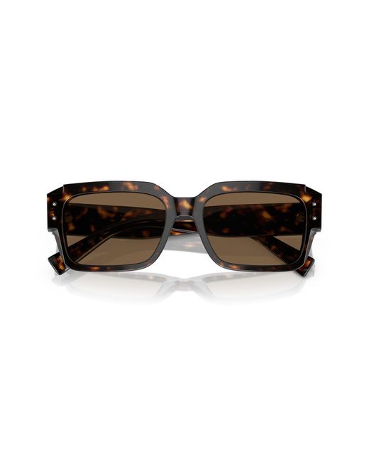 Dolce & Gabbana Brown 56mm Rectangular Sunglasses for men