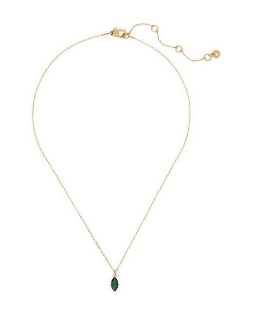 Kate Spade Metallic Signature Solitaire Cubic Zirconia Pendant Necklace
