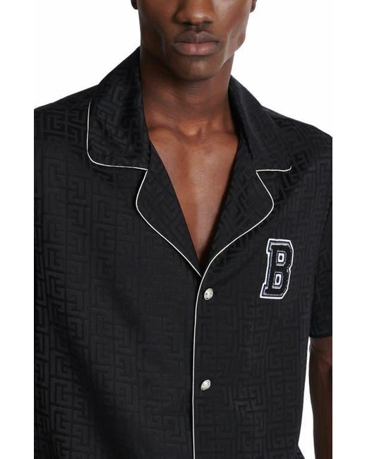 Balmain Black Varsity Pyjama Shirt for men