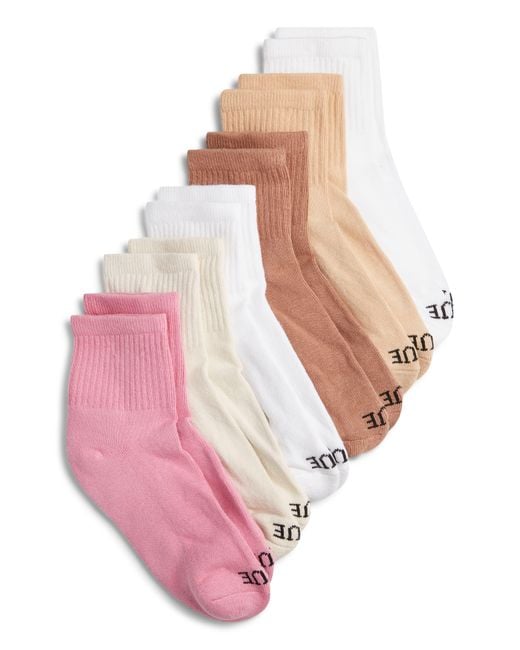Hue Pink 6-Pack Mini Crew Socks