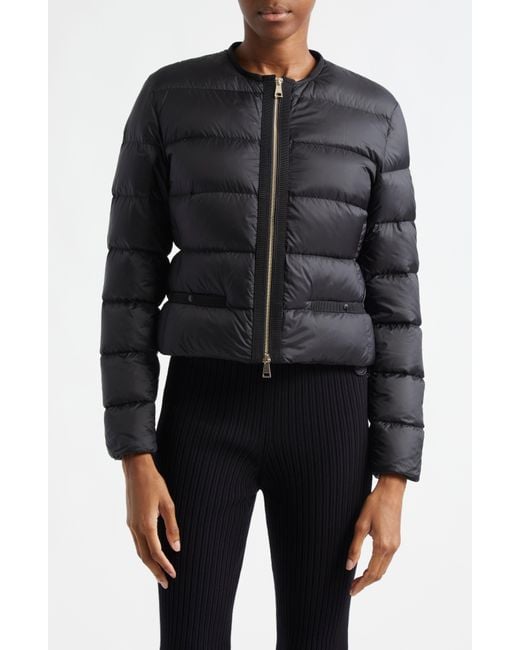 Moncler Black Laurine Down Crop Jacket