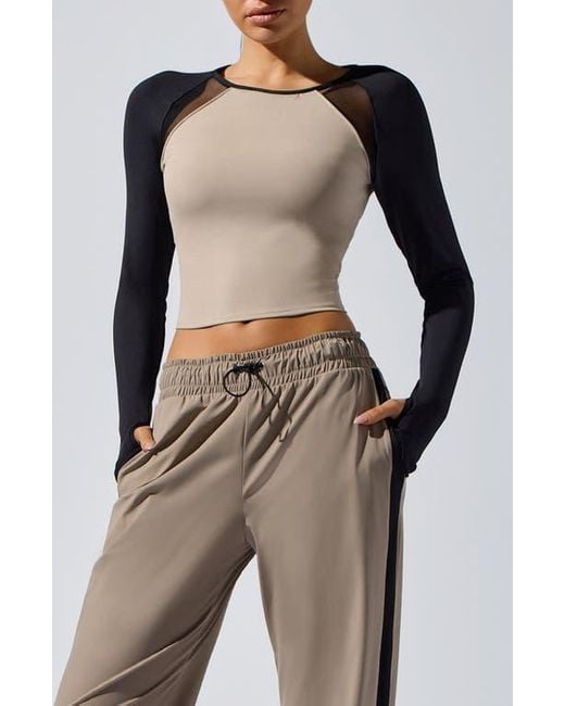 Heroine Sport Blue Alba Mesh Crop Top