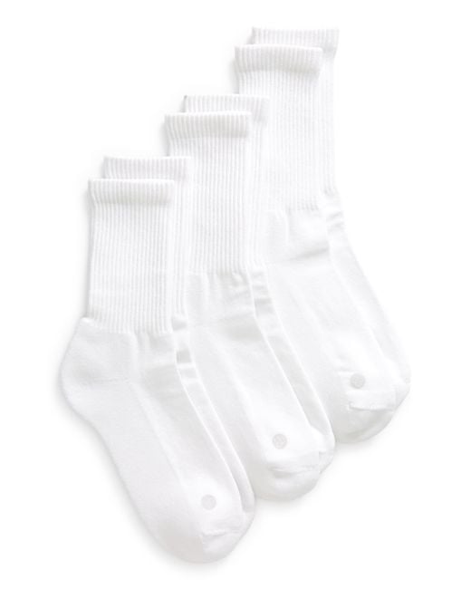 Zella White 3-Pack Crew Socks