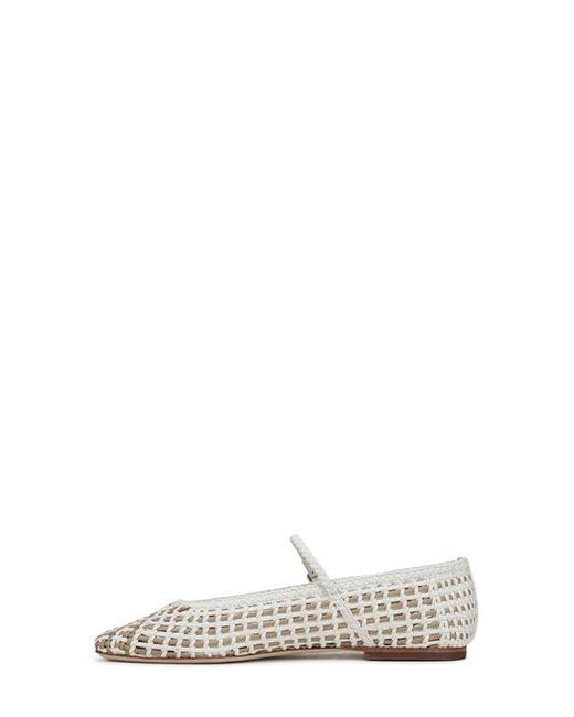 Veronica Beard White Ellie Woven Flat