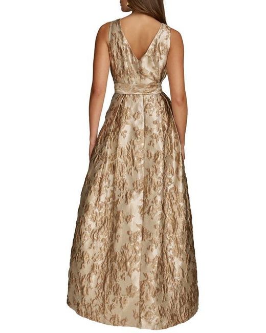 Donna Karan Natural Metallic Jacquard Ballgown