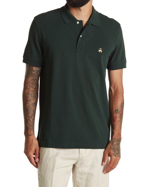 Brooks Brothers Green Short Sleeve Knit Supima Stretch Polo Shirt for men