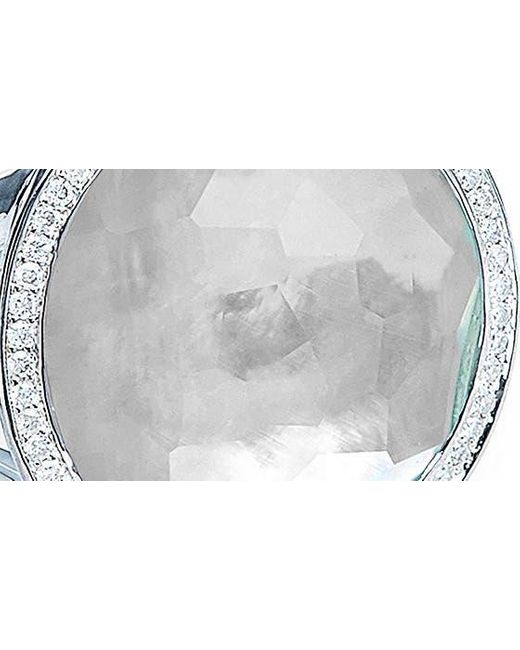 Ippolita Metallic Lollipop Diamond Halo Triplet Stone Ring