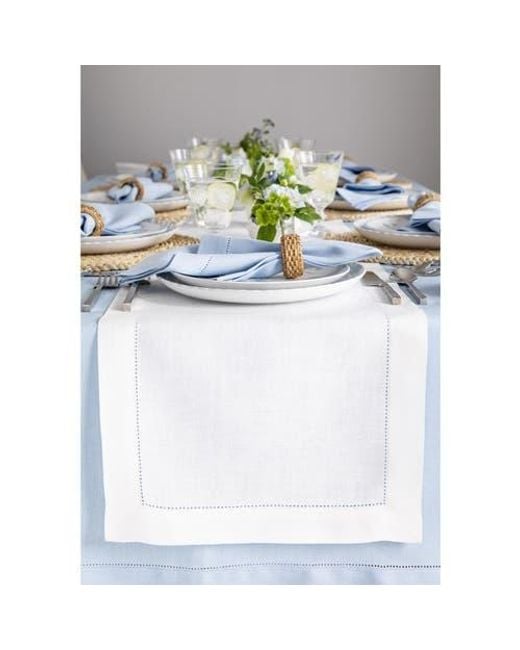 Solino Home White Linen Table Runner