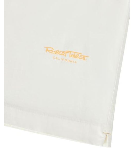 Robert Talbott White Stretch Jersey Graphic Dean Tee for men