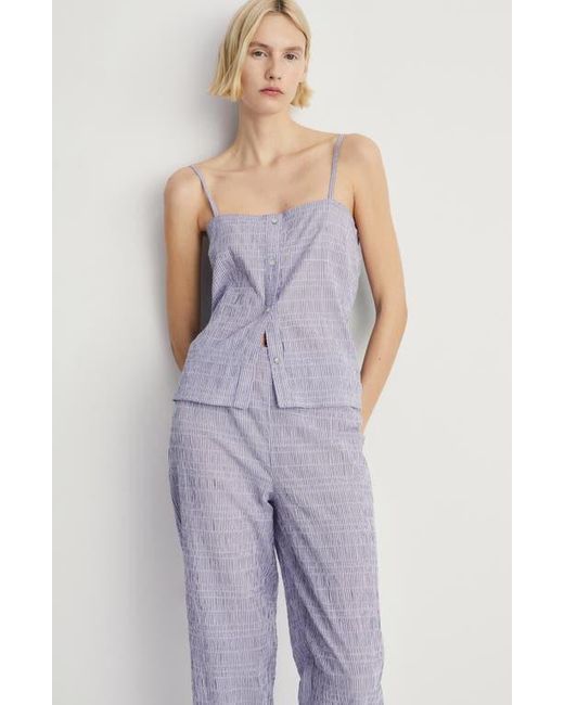 Mango Blue Stripe Stretch Cotton Pajama Pants