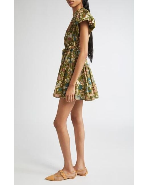Ulla Johnson Green Izel Floral Print Minidress