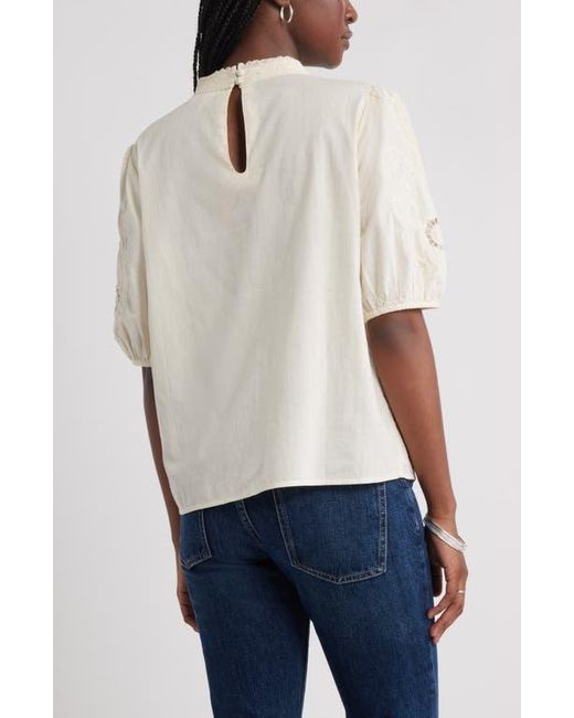 Treasure & Bond White Lace Trim Cotton Broderie Anglaisetop
