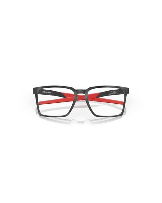 Oakley Black 56Mm Rectangle Optical Glasses for men