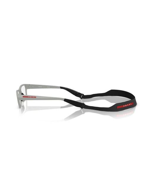 Prada Linea Rossa Black 56Mm Rectangle Optical Glasses for men