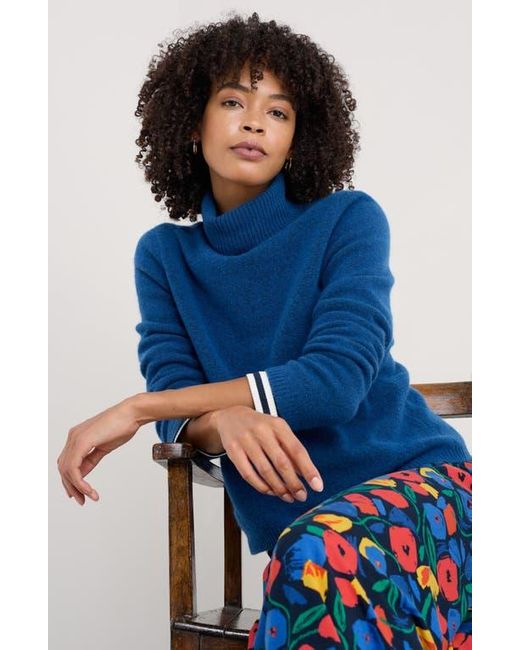 Seasalt Cornwall Blue Cloud Chasing Turtleneck Wool Blend Sweater